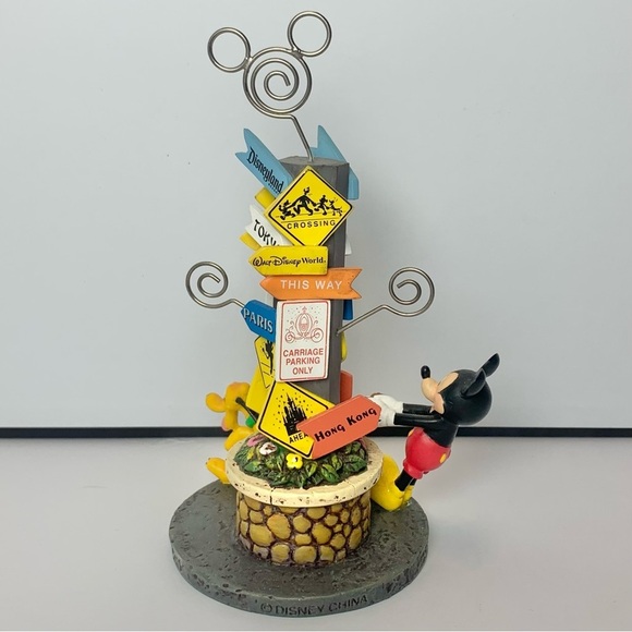 Vintage Authentic Disney Parks Mickey & Pluto Photo/Card Holder w/ Signs - Picture 7 of 9